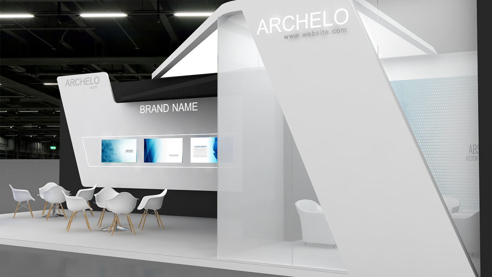 Exhibition Booth Stand stall 3D model 3D model_4