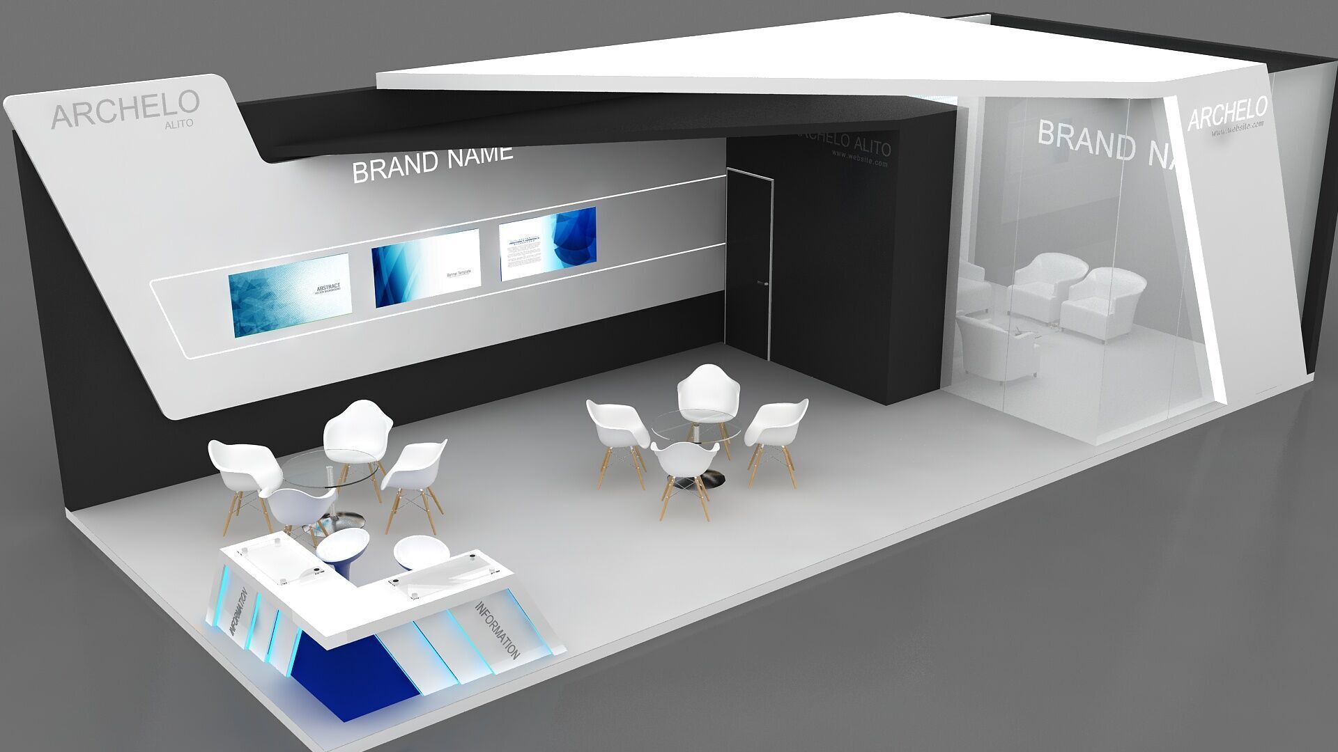 Exhibition Booth Stand stall 3D model 3D model_5