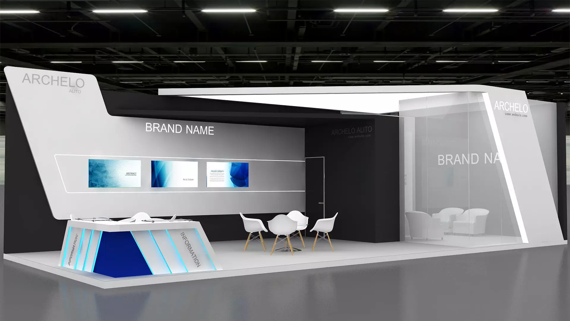 Exhibition Booth Stand stall 3D model 3D model_0