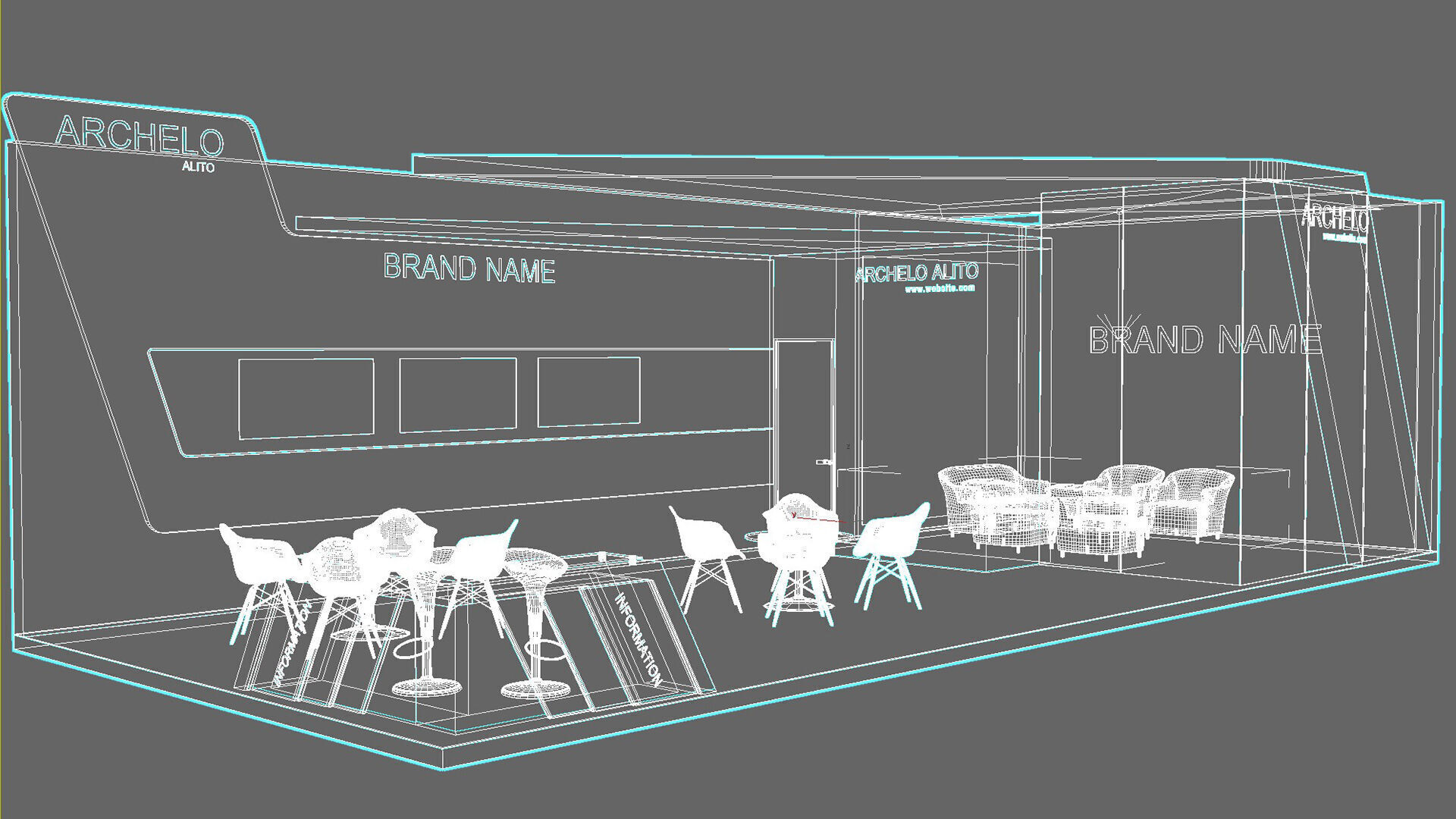 Exhibition Booth Stand stall 3D model 3D model_7