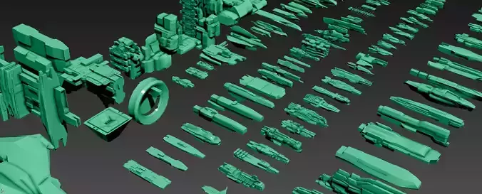 SPACESHIPS LOW-POLY SET 04 - 125 items