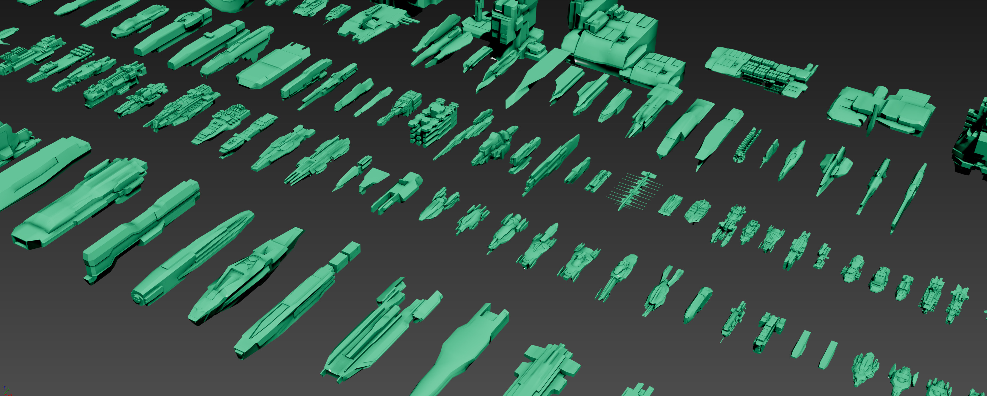 SPACESHIPS LOW-POLY SET 04 - 125 items 3D model_4
