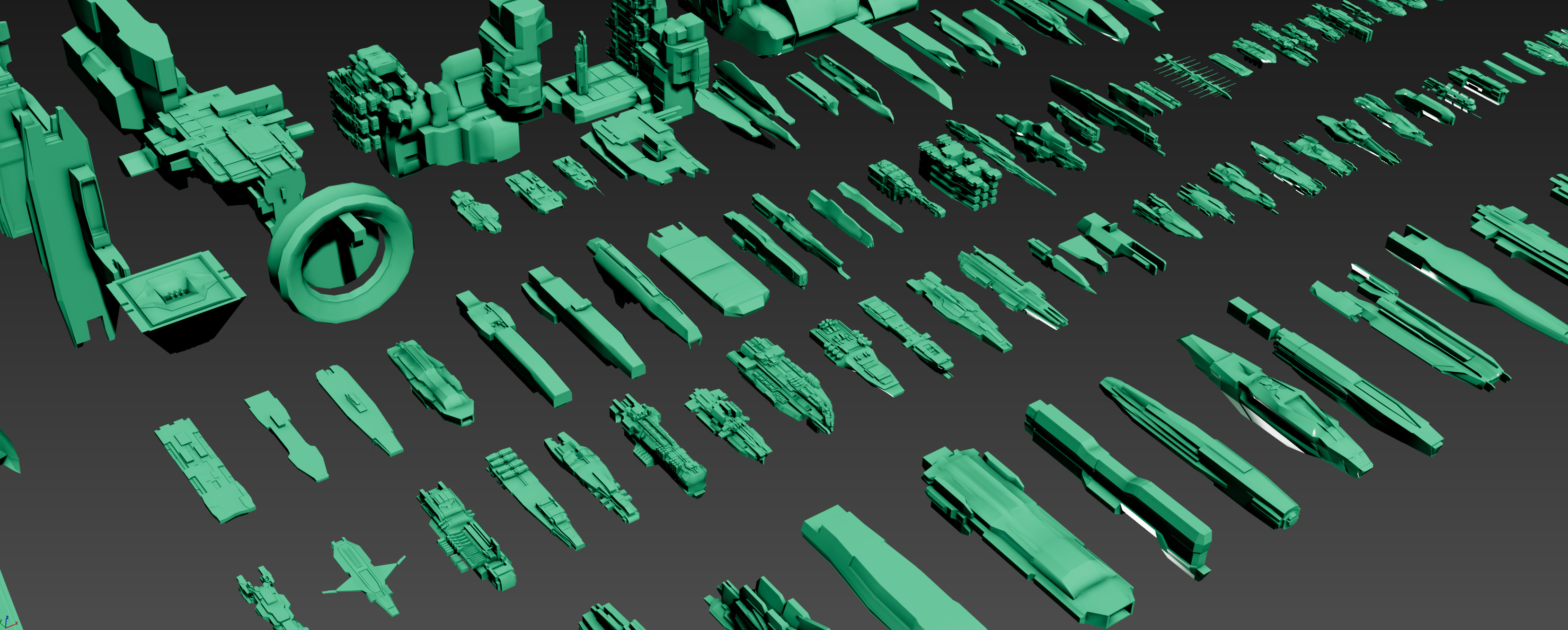 SPACESHIPS LOW-POLY SET 04 - 125 items 3D model_3