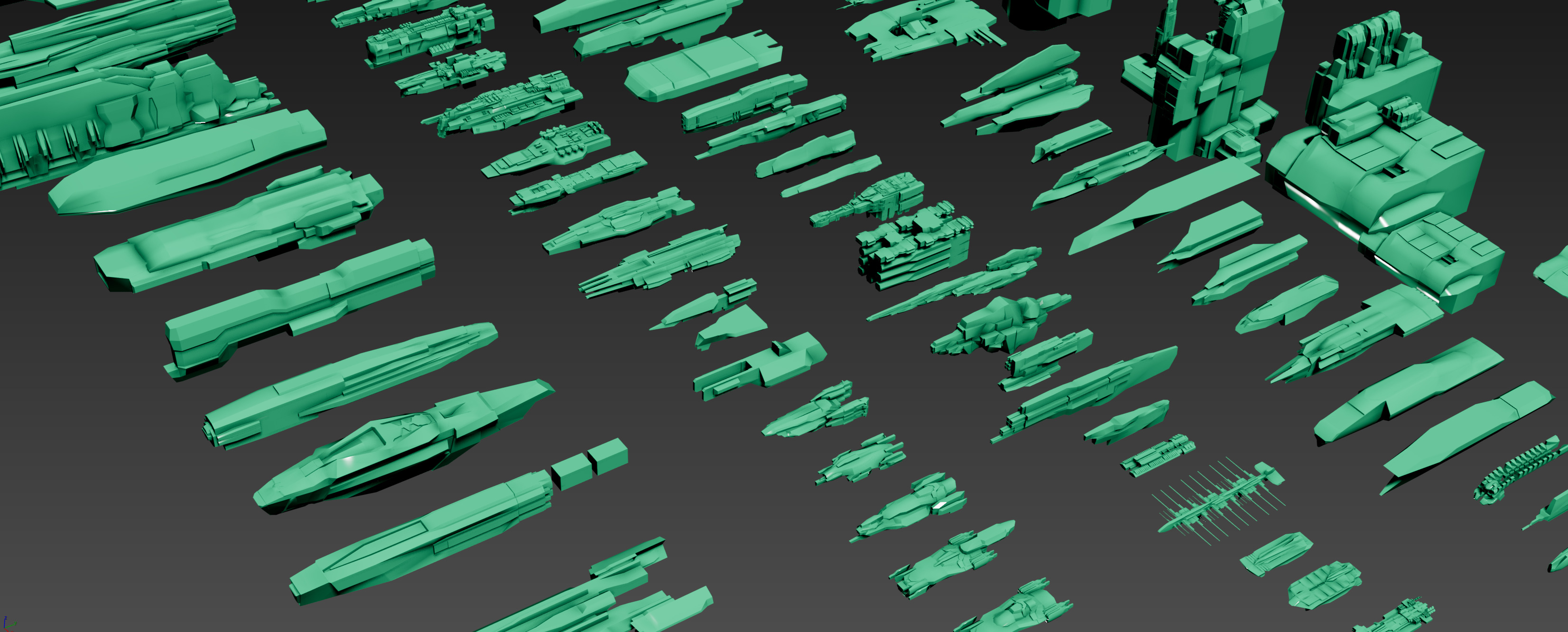 SPACESHIPS LOW-POLY SET 04 - 125 items 3D model_5