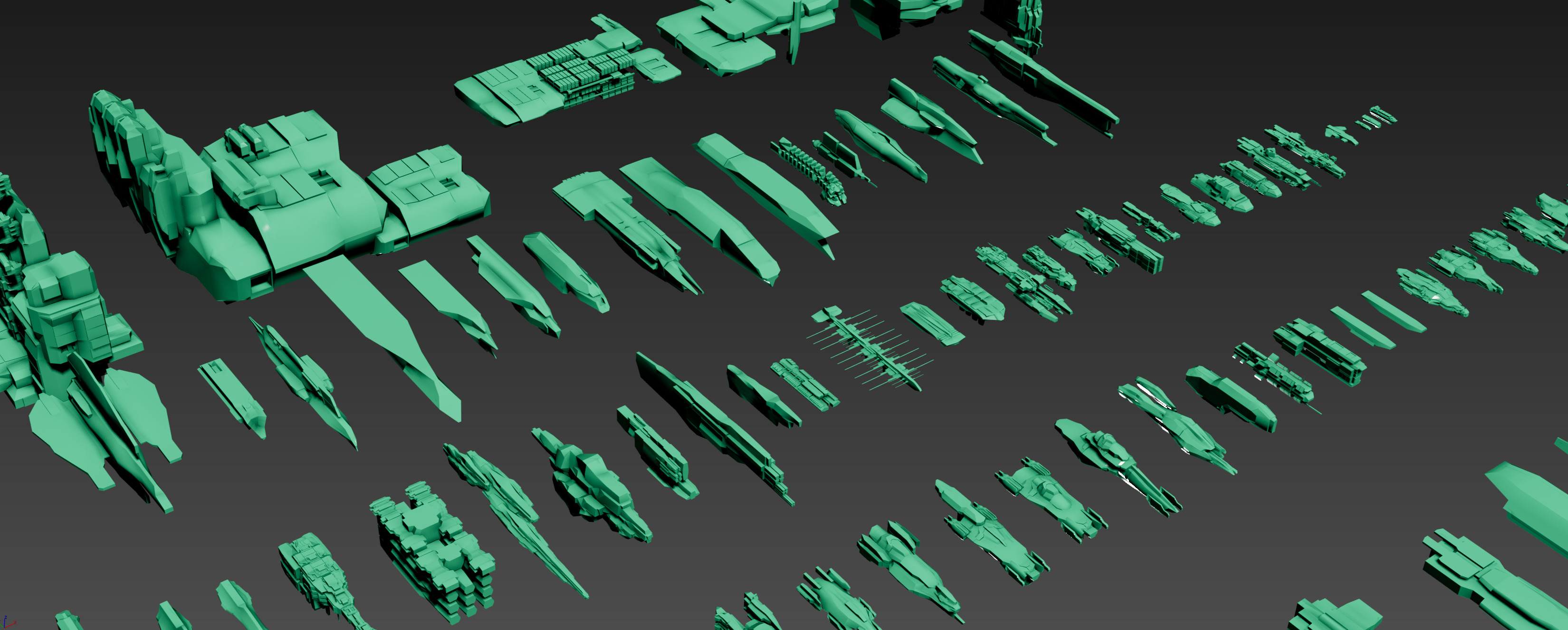 SPACESHIPS LOW-POLY SET 04 - 125 items 3D model_6