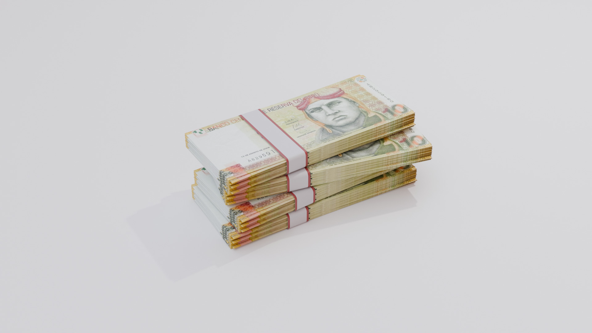 10 Peru Sol Currency Low-poly 3D model_3