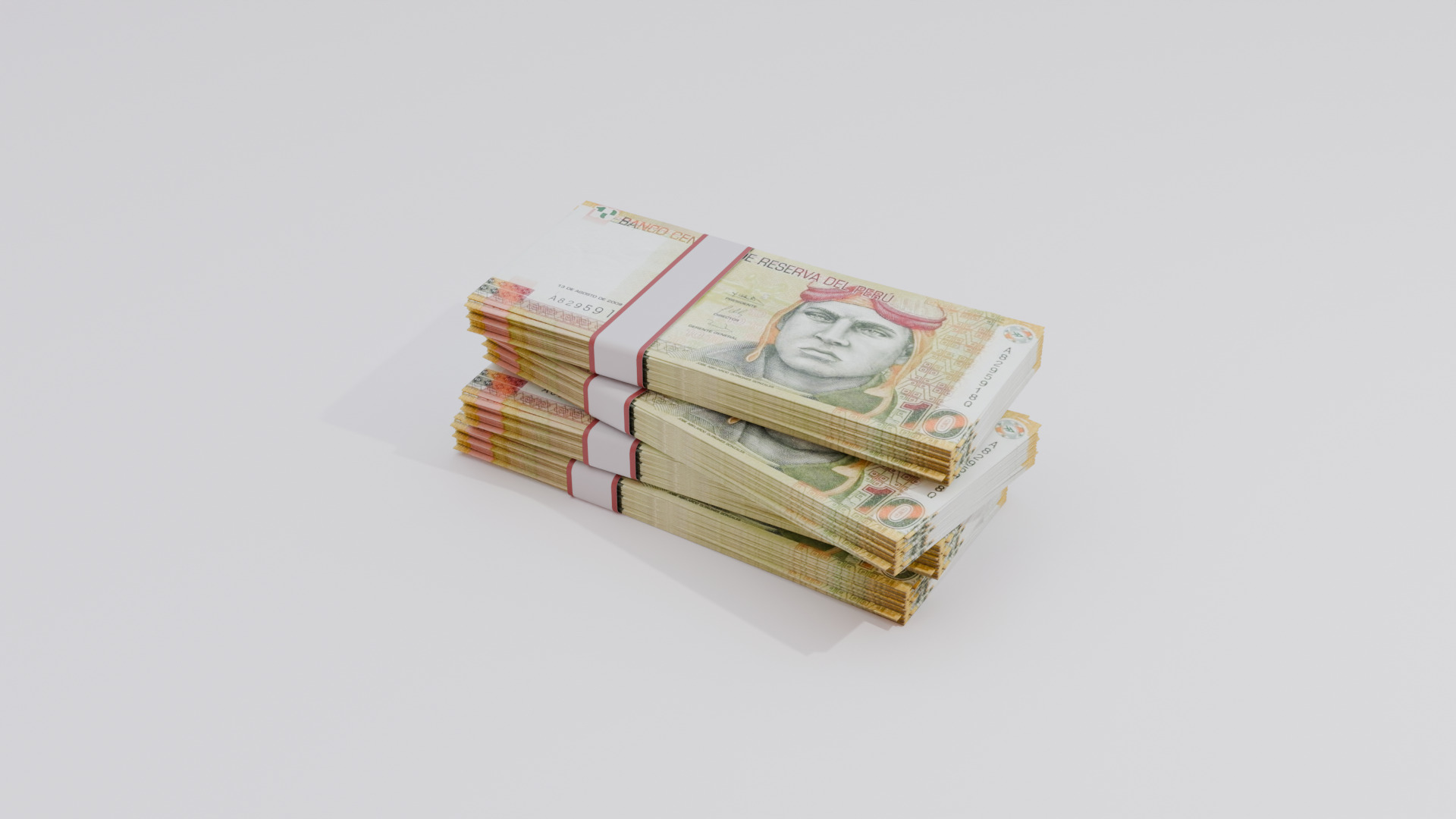 10 Peru Sol Currency Low-poly 3D model_1