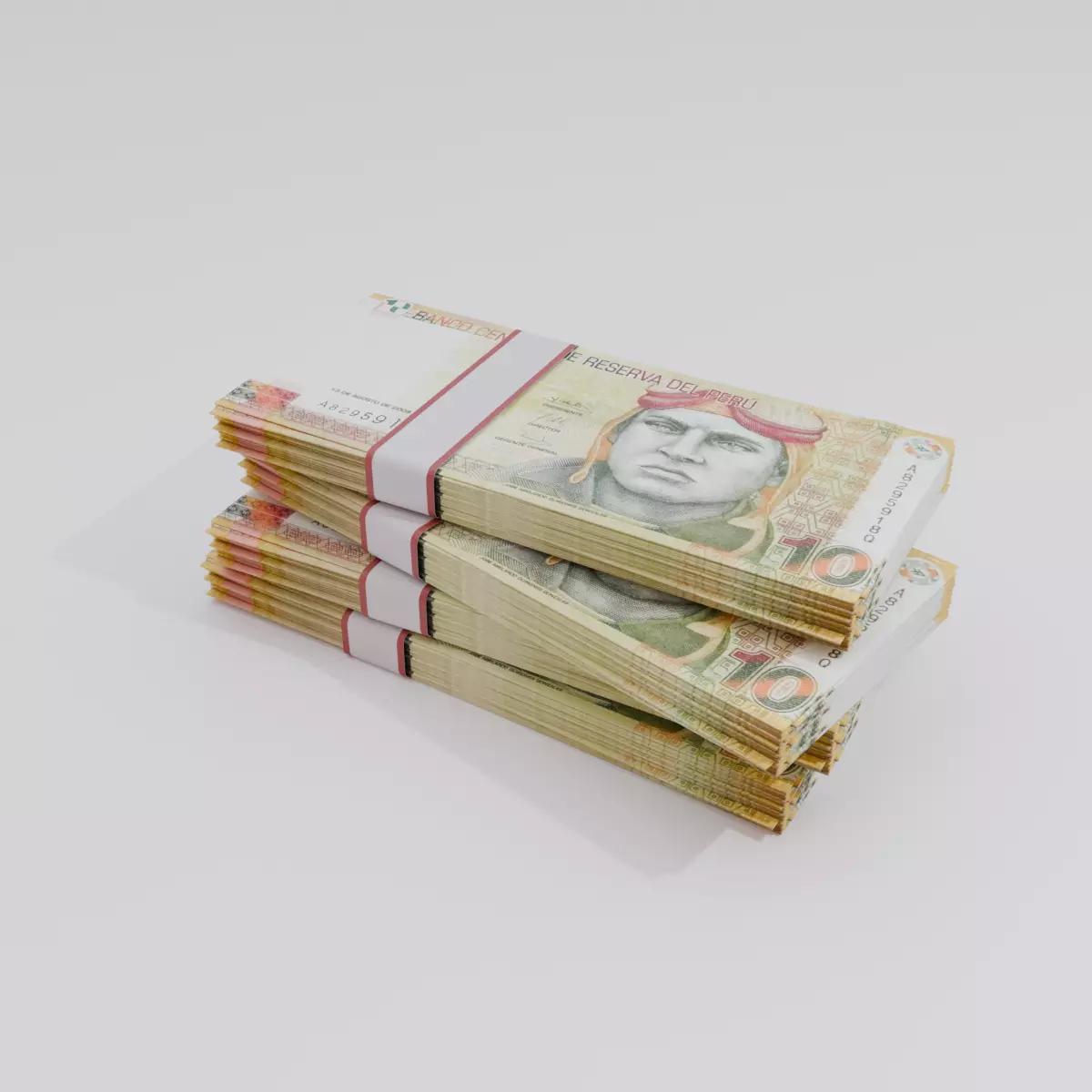 10 Peru Sol Currency Low-poly 3D model_0