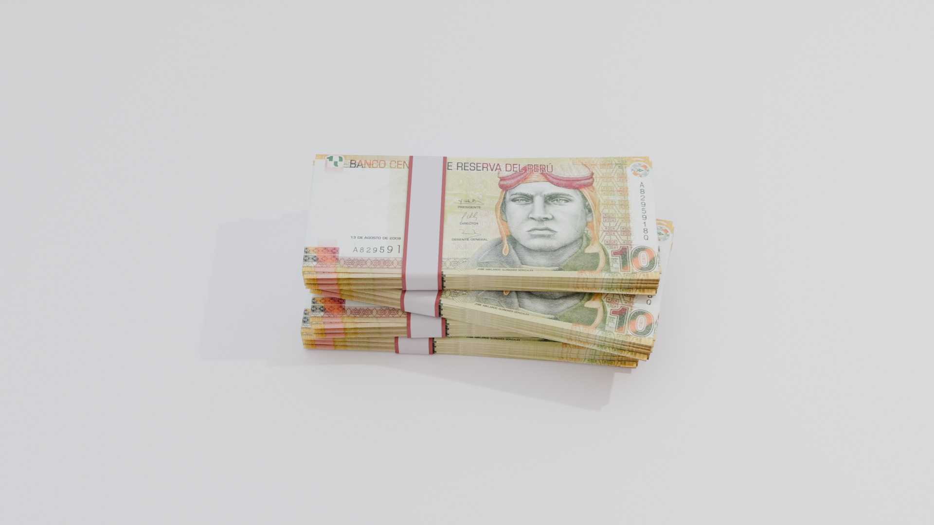 10 Peru Sol Currency Low-poly 3D model_2