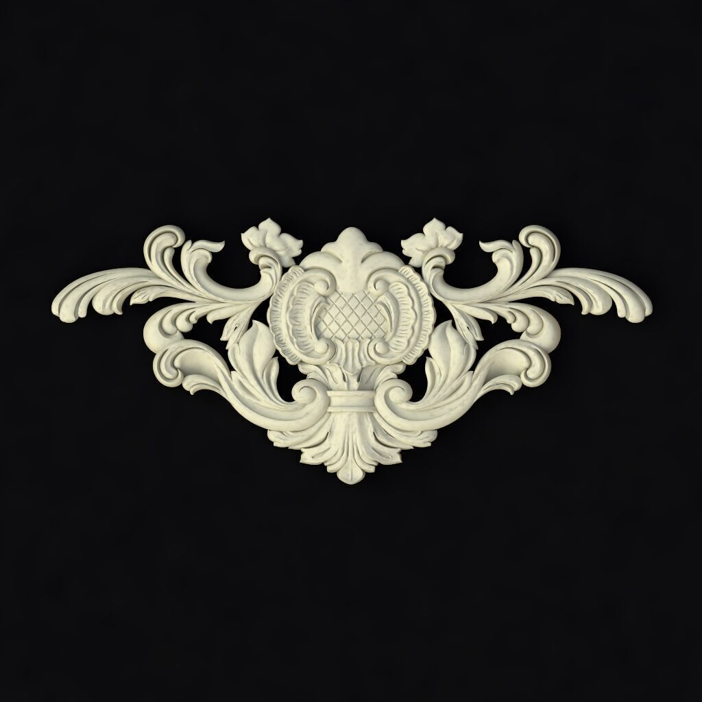 Central decor ornament for furniture 3D model_1