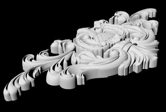 Central decor ornament for furniture 3D model_4