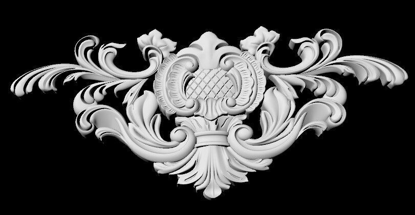 Central decor ornament for furniture 3D model_2