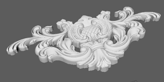 Central decor ornament for furniture 3D model_3