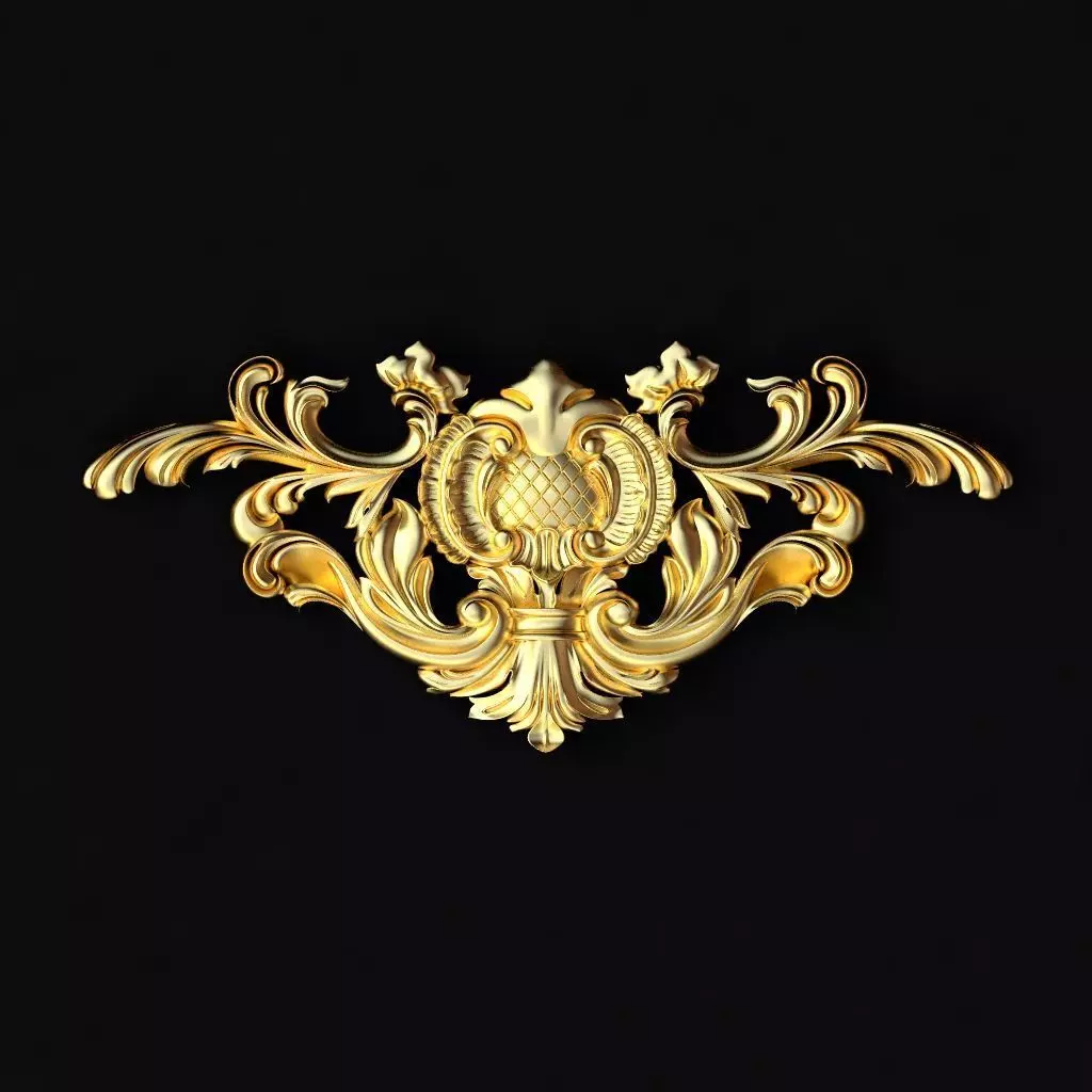 Central decor ornament for furniture 3D model_0