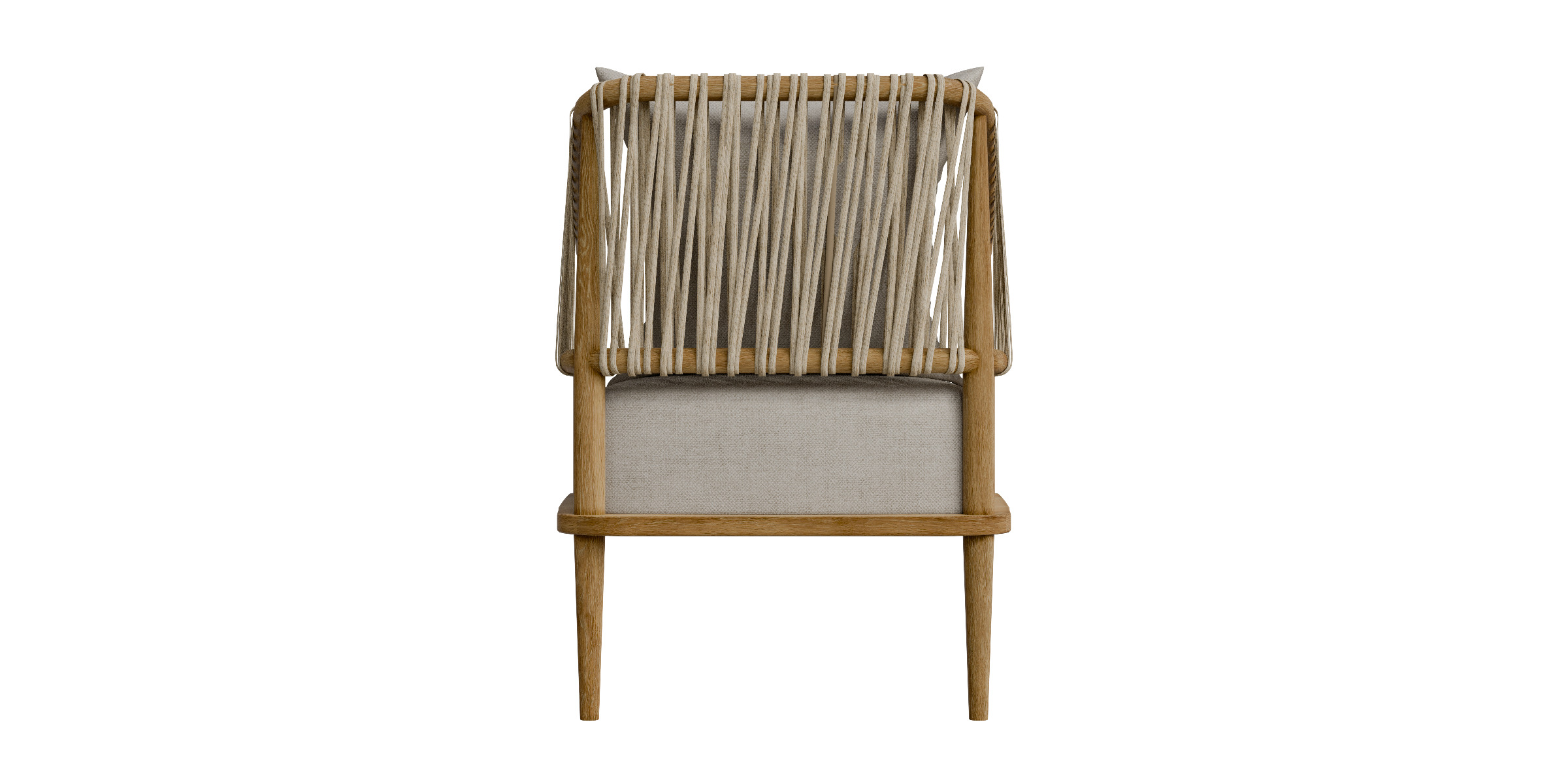 Accent Chair With Weave Rope Design And Seat Cushion Low-poly 3D model_14