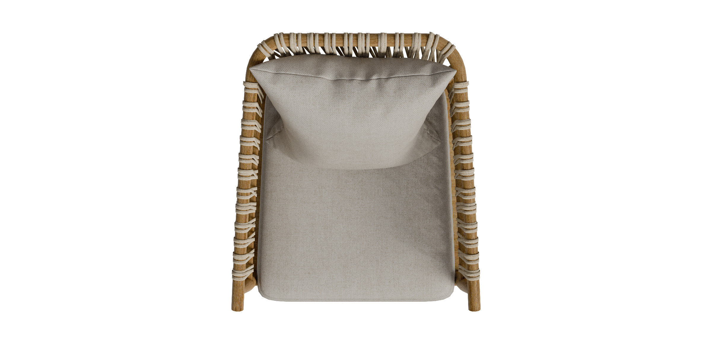 Accent Chair With Weave Rope Design And Seat Cushion Low-poly 3D model_7
