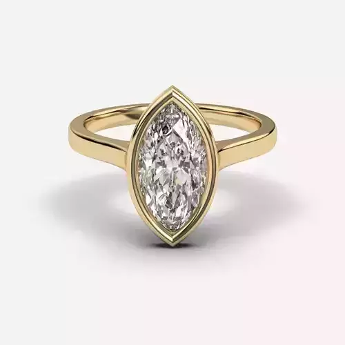 Marquise Diamond Bezel Setting Solitaire Diamond Ring