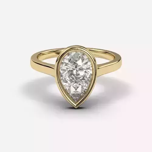 Pear Diamond Bezel Setting Solitaire Diamond Ring