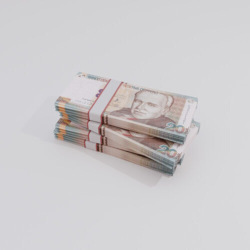 20 Peru Sol Currency Low-poly 3D model