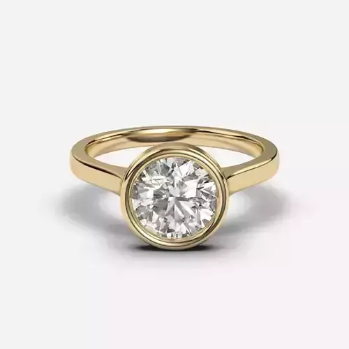 Round Diamond Bezel Setting Solitaire Diamond Ring 3D print model