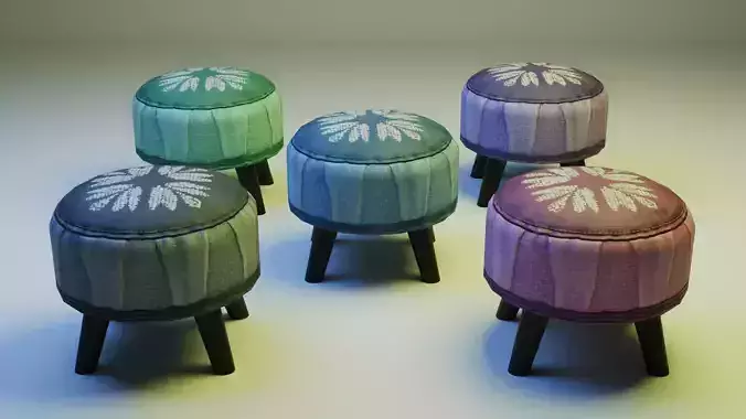 Mini Stool - MAYA and Blender