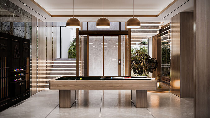 Luxury Villa Basement  3D model 4