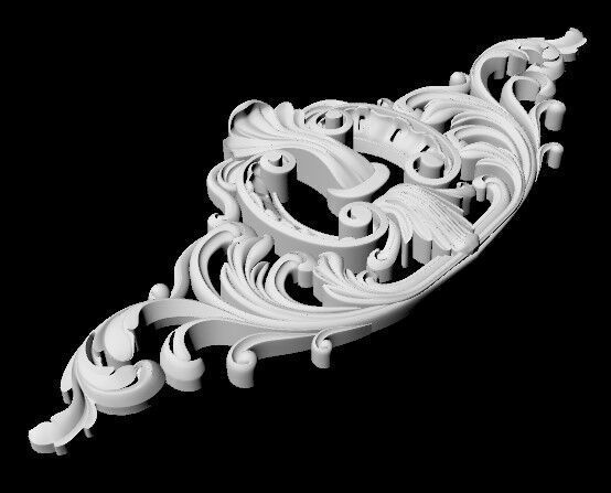 Central decor ornament for furniture 3D model_4