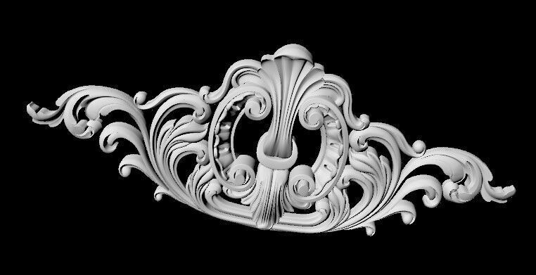Central decor ornament for furniture 3D model_3