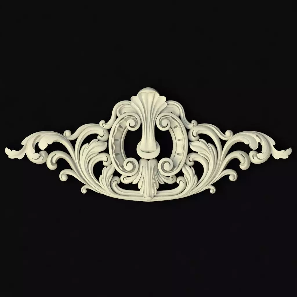 Central decor ornament for furniture 3D model_0