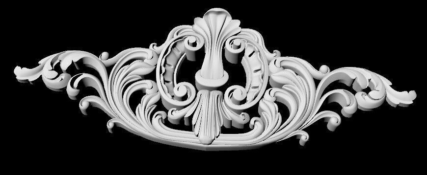 Central decor ornament for furniture 3D model_2