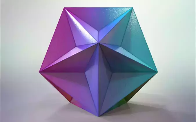 Great Dodecahedron Low-poly 3D model