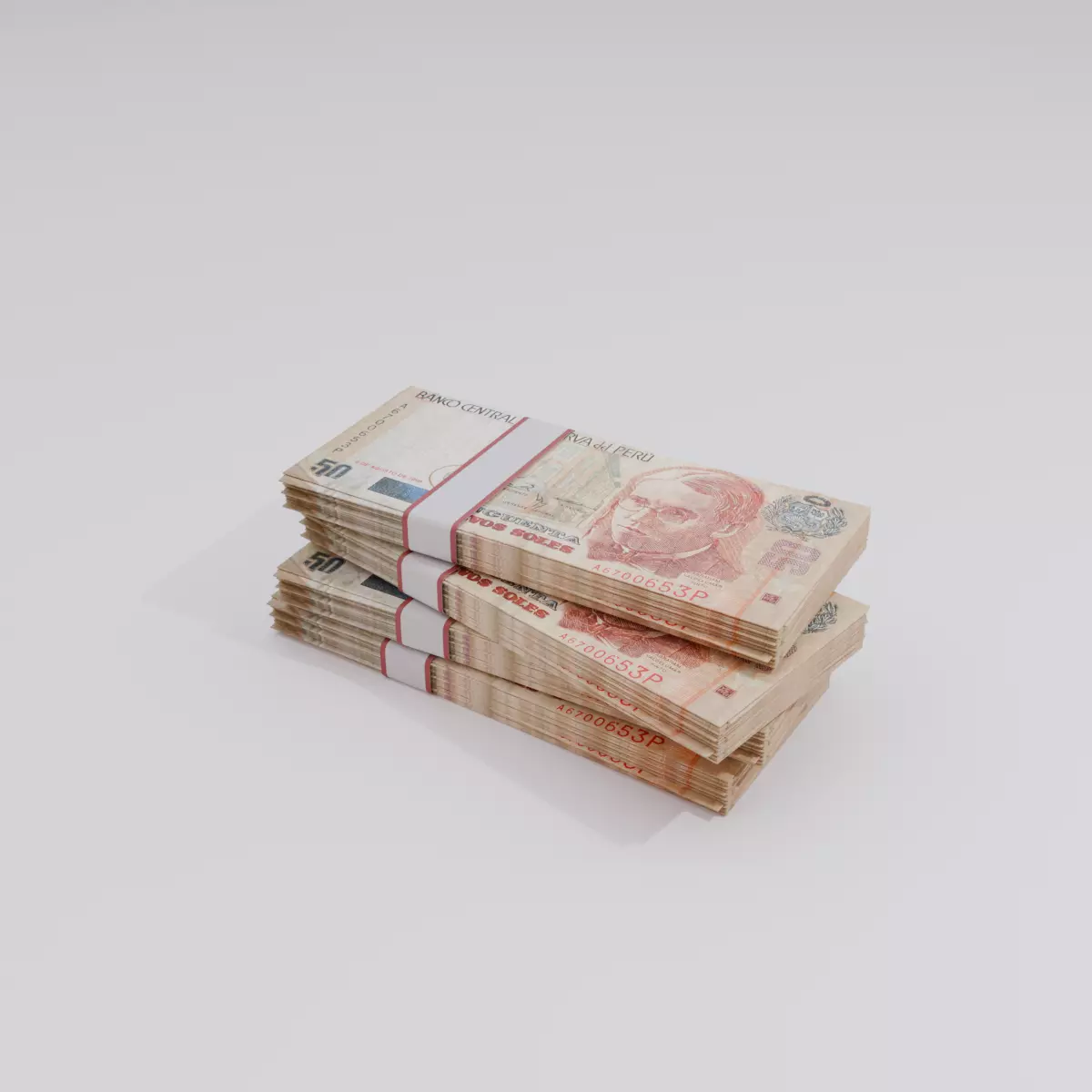 50 Peru Sol Currency Low-poly 3D model_0