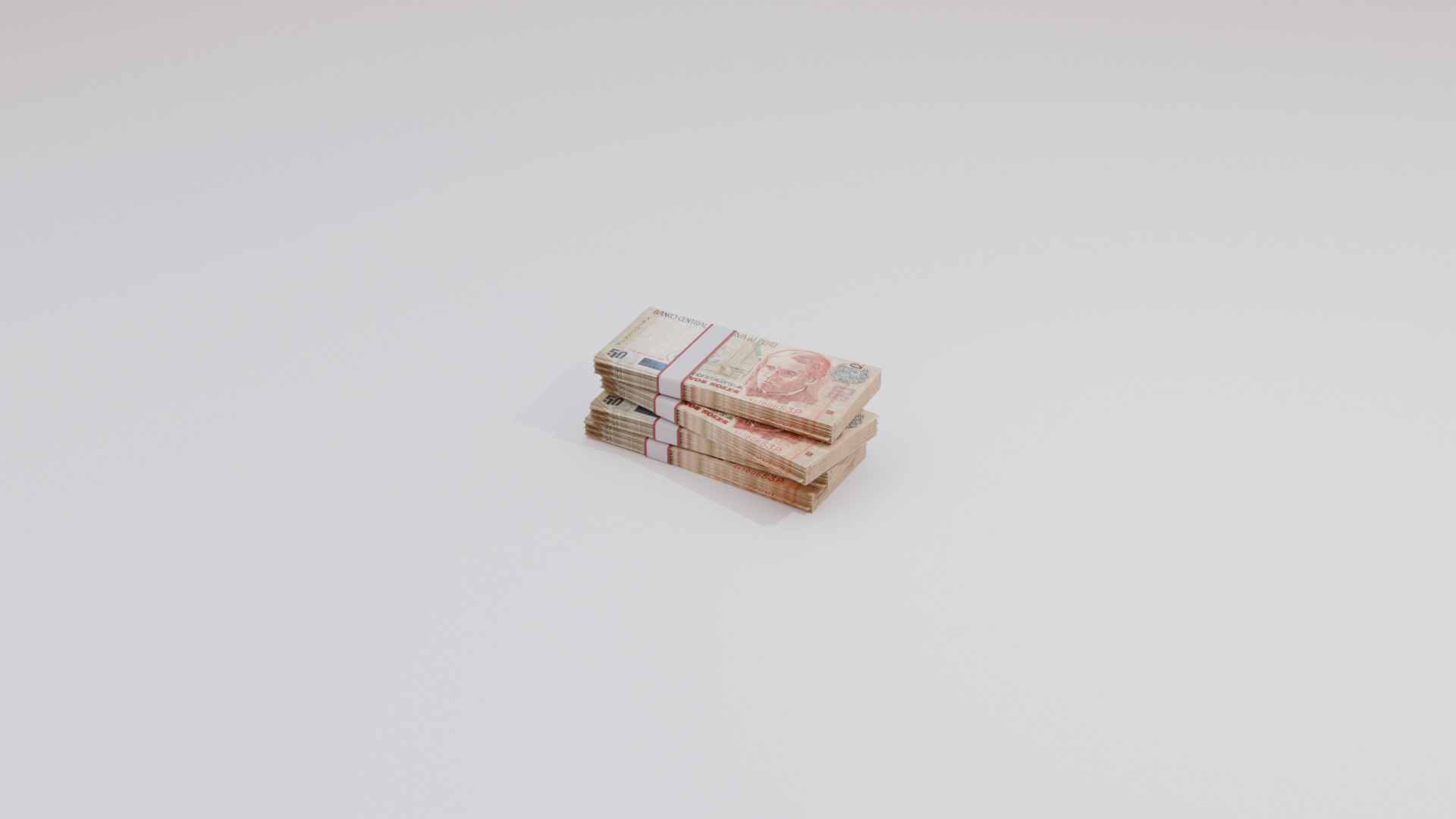 50 Peru Sol Currency Low-poly 3D model_4