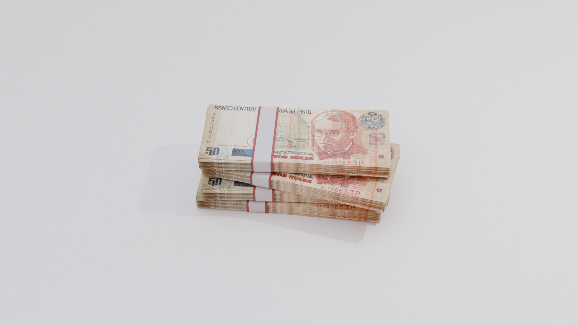 50 Peru Sol Currency Low-poly 3D model_3