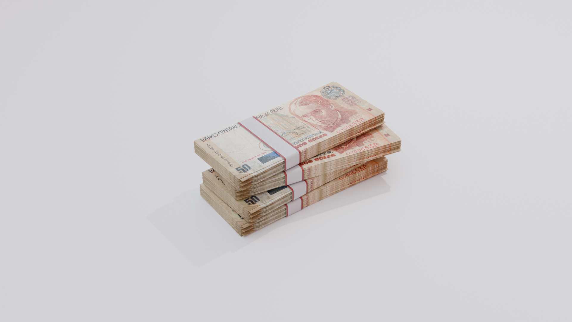 50 Peru Sol Currency Low-poly 3D model_2
