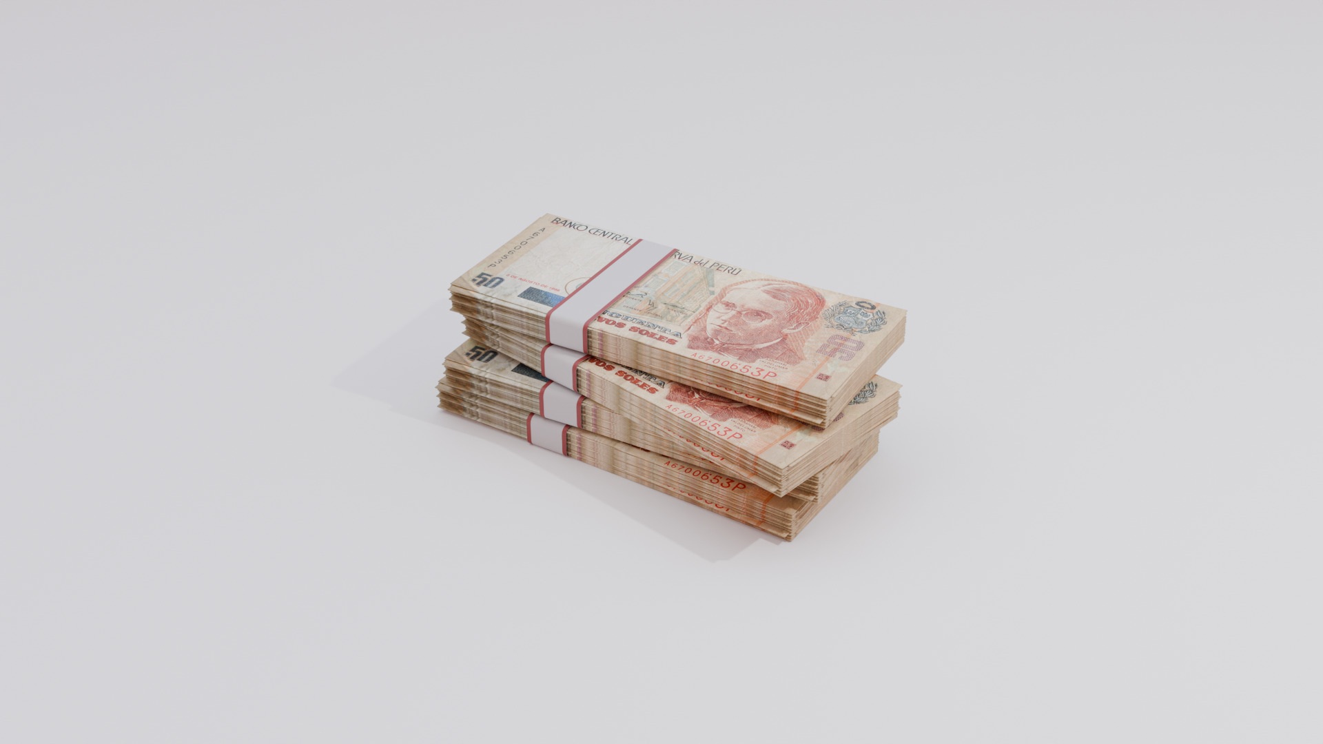 50 Peru Sol Currency Low-poly 3D model_1