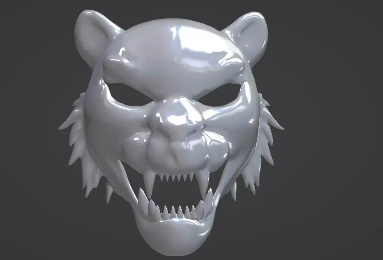 Tiger Mask - Stylized 3D Sculpt for Printing 3D print model