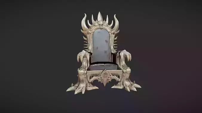 ornate throne chair with clawed details