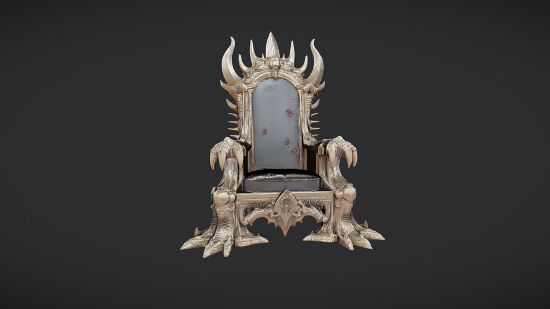 ornate throne chair with clawed details 3D model_16