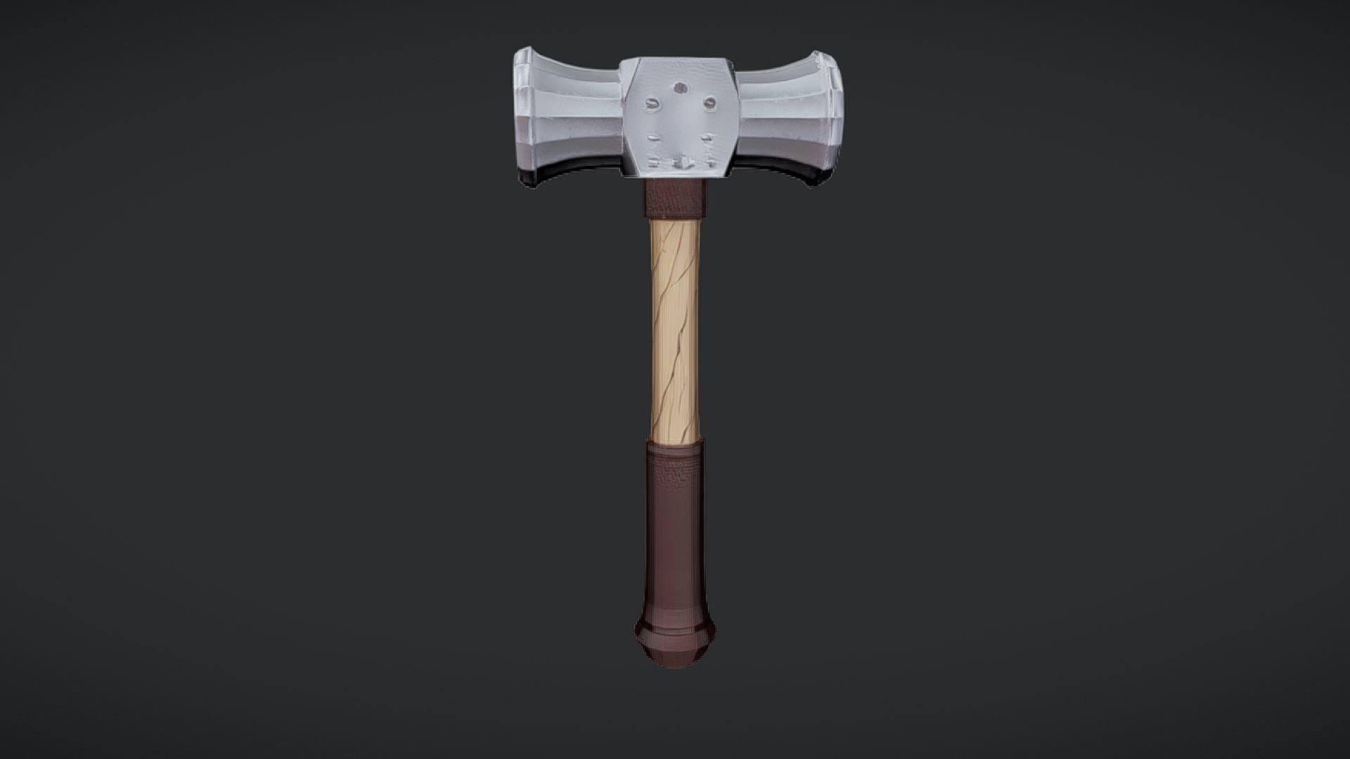 double-headed hammer with wooden handle 2 3D model_39