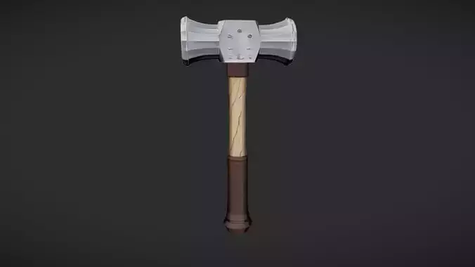 double-headed hammer with wooden handle 2