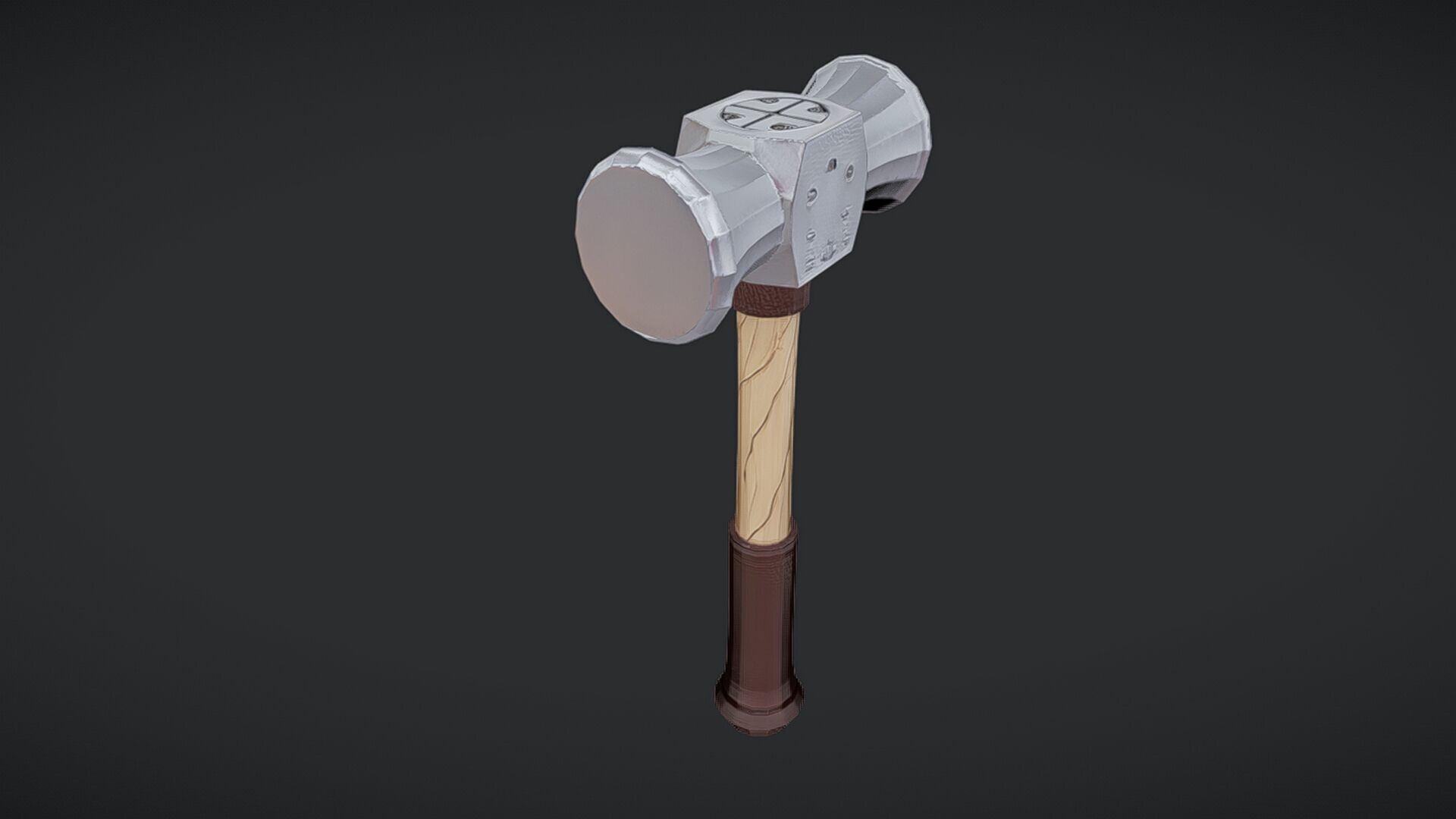 double-headed hammer with wooden handle 2 3D model_25