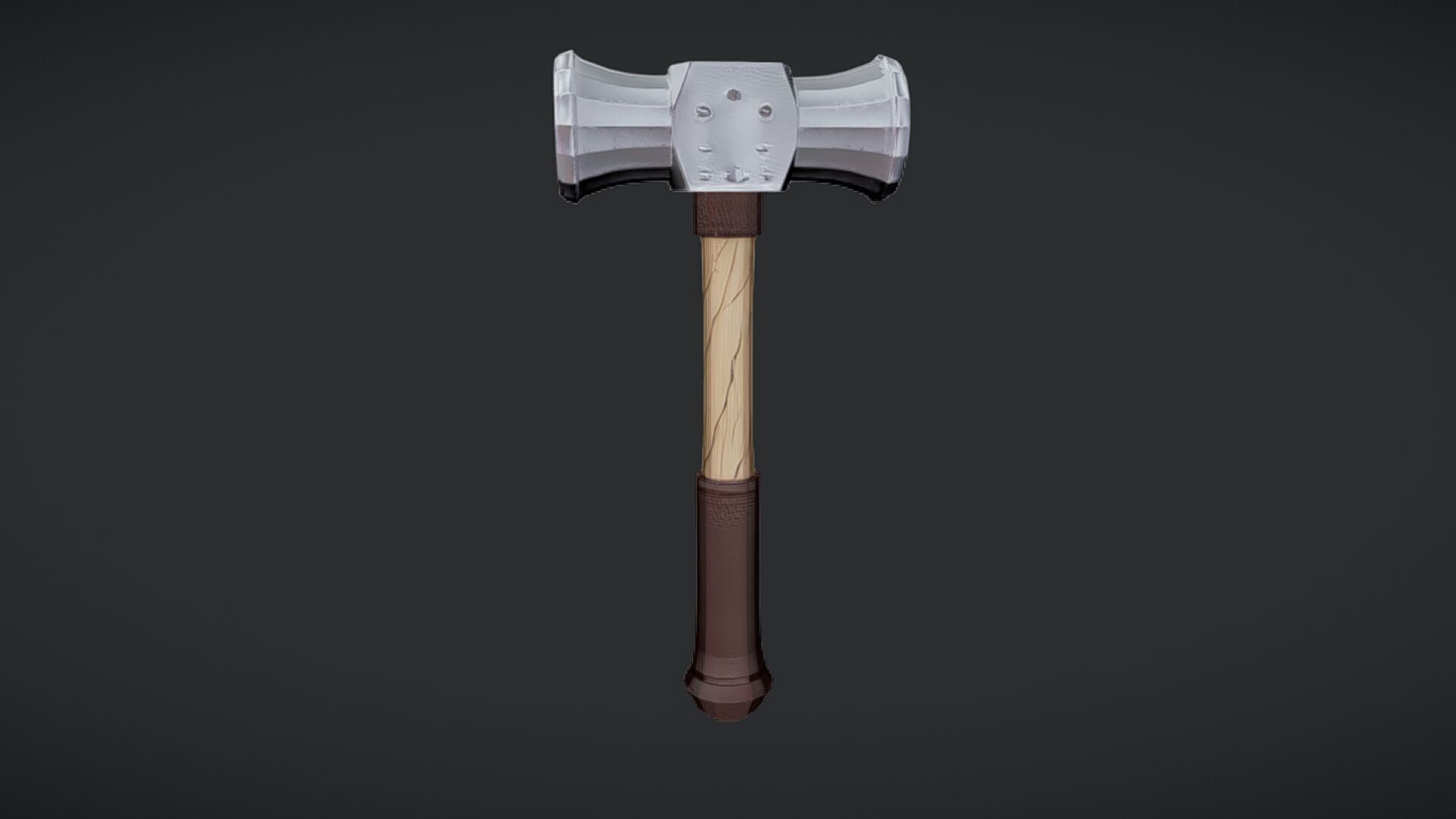 double-headed hammer with wooden handle 2 3D model_37