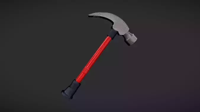 Claw hammer with red handle