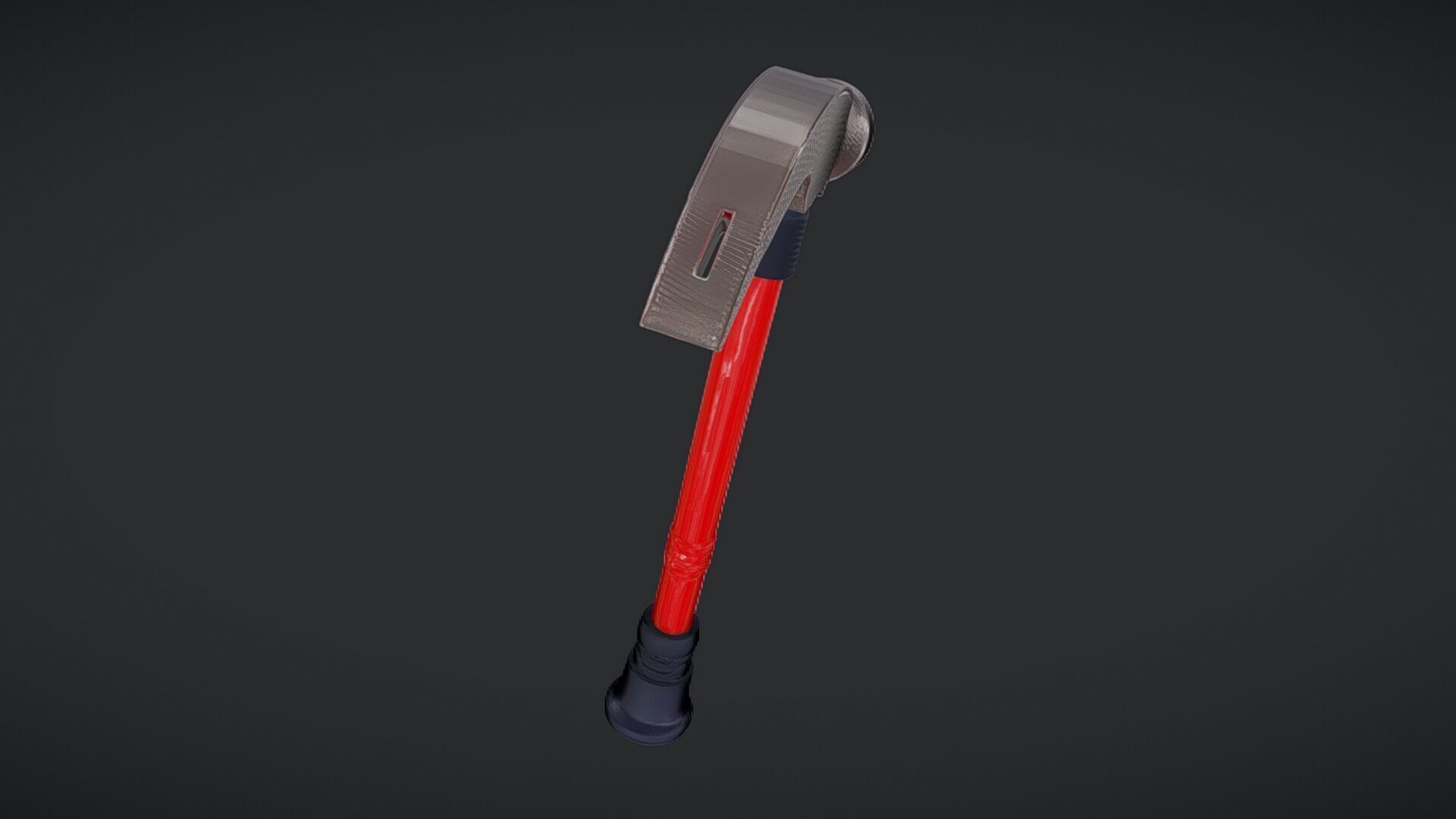 Claw hammer with red handle 3D model_16