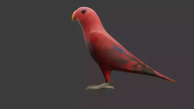 Red Lory Parrot Bird Low-poly 3D model