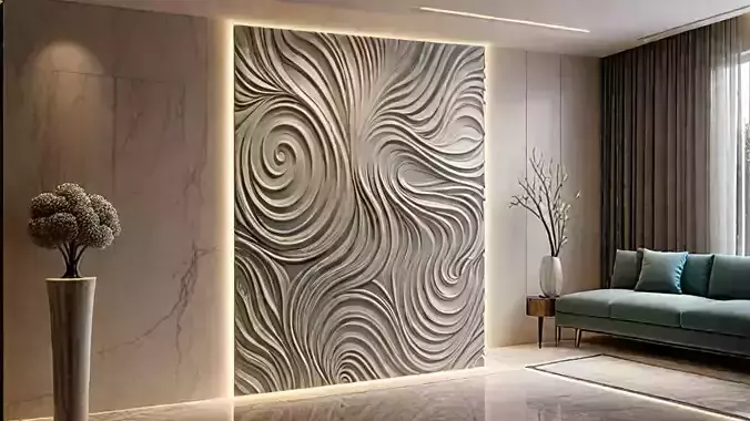 3D Wall Panel mural decor set relief stl 10