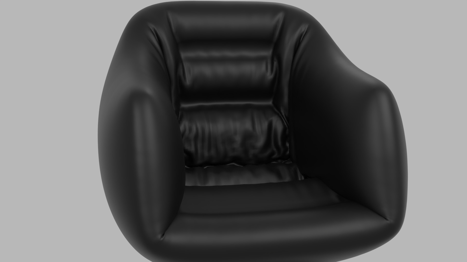 Modern Black Leather Swivel Chair High-Quality 3D Model Low-poly 3D model_1