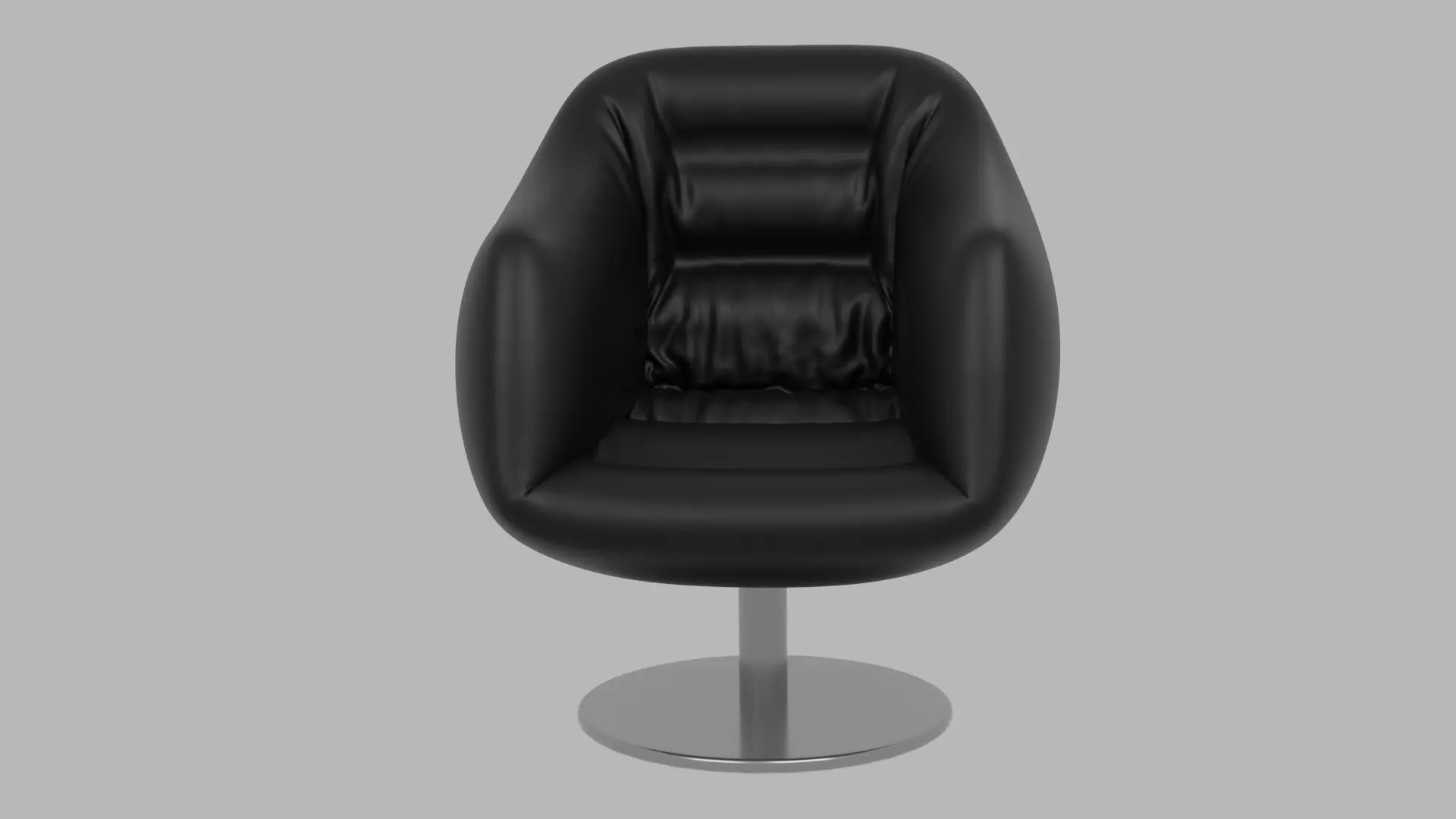 Modern Black Leather Swivel Chair High-Quality 3D Model Low-poly 3D model_0