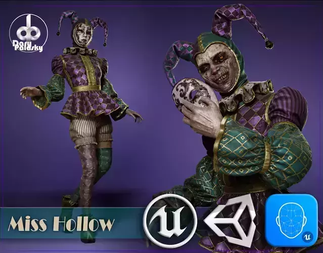 Miss Hollow Low-poly 3D model